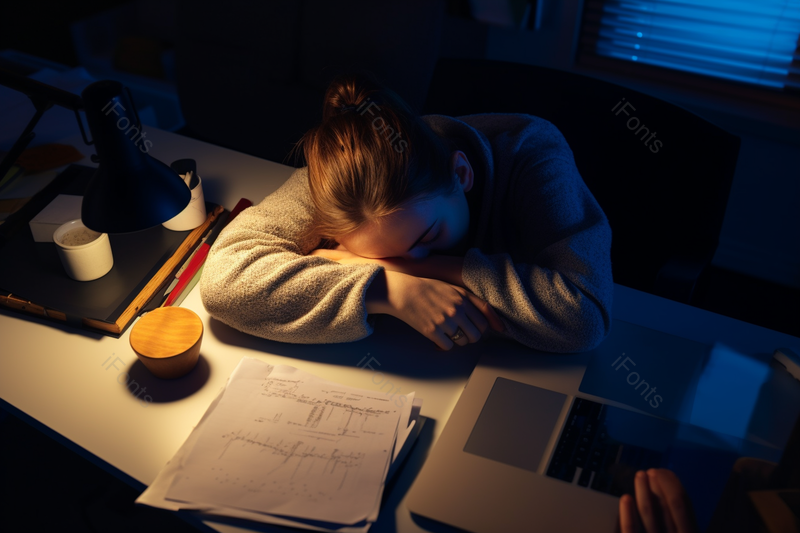 熬夜加班睡着的女性白领实拍摄影图,高清,摄影图,摄影图片,图片大全,摄影图免费下载